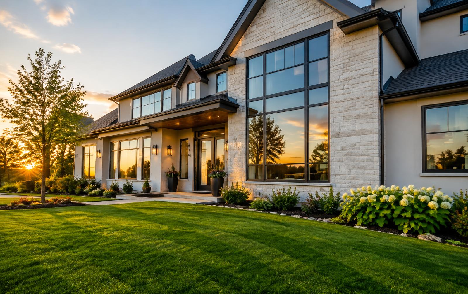 Clean windows on a home